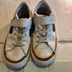 Kids White and Brown Sneakers